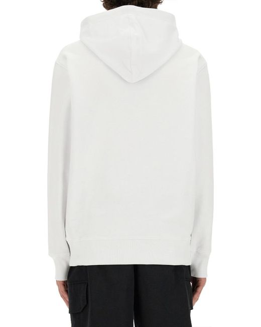 Moschino White Hooded Long-Sleeved Sweater for men
