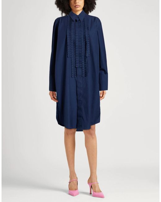 Marni Blue Long Sleeves Shirt Dress