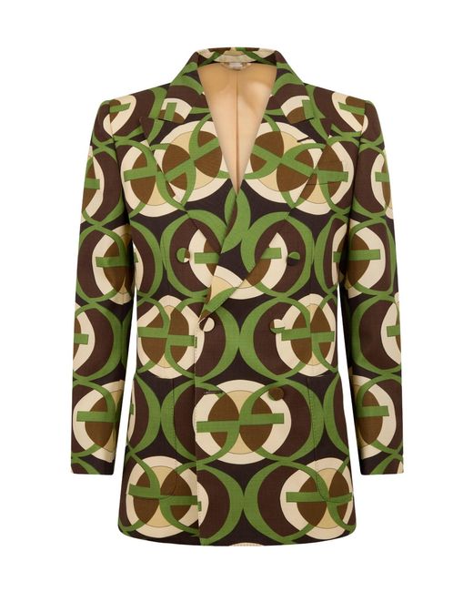 Gucci Green Pattern Tailored Fit Blazer for men