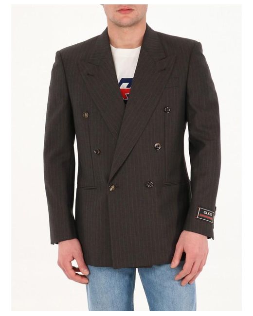 Gucci Black Houndstooth Stripe Jacket for men