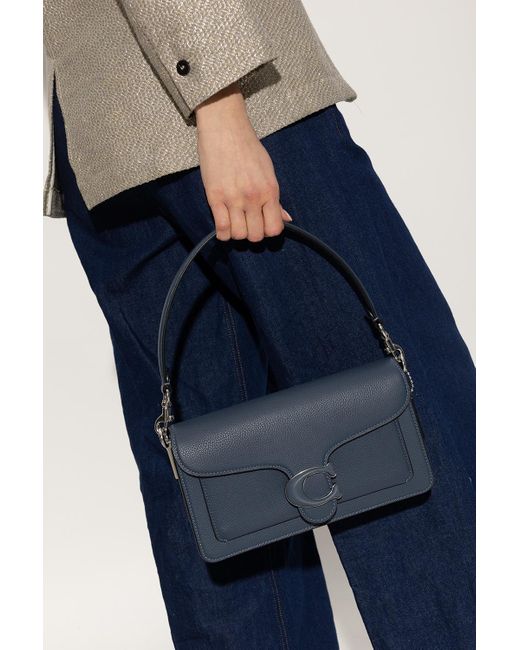 COACH Blue Tabby Logo Plaque Shoulder Bag