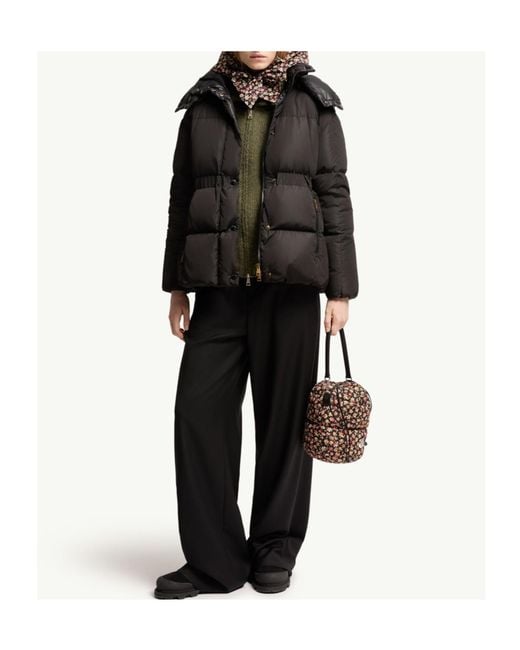 Moncler Black Agneux Hooded Short Down Jacket