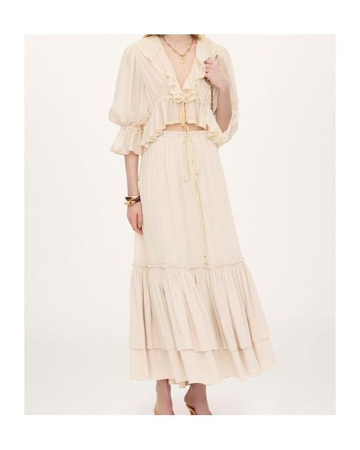 Chloé White Chloé Tiered Maxi Skirt