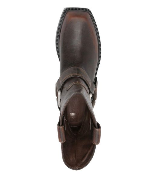 Vic Matié Black Buckle-Loop Motorcycle Boots