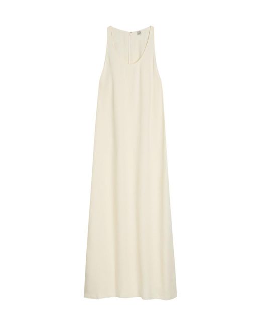 Totême White Scoop-Neck Woven Midi Dress