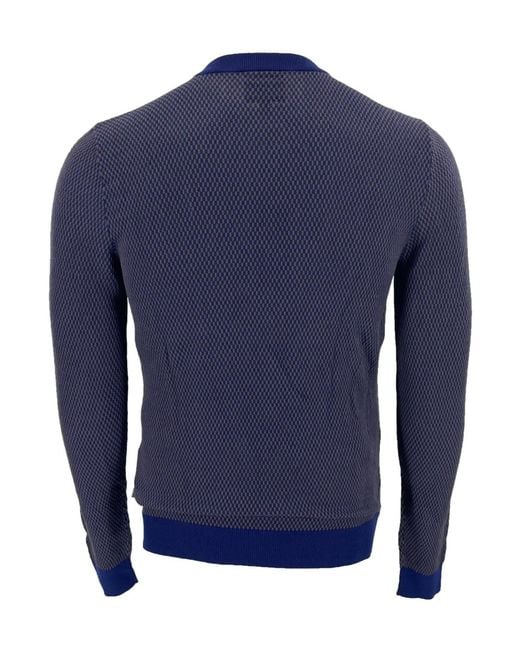 Armani Collezioni Blue Long-Sleeved Sweater for men
