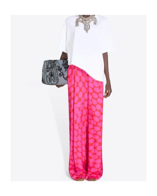 Dries Van Noten Pink Pila Wide-Leg Pants