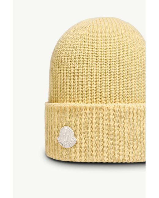 Moncler Yellow Wool Cashmere Blend Beanie