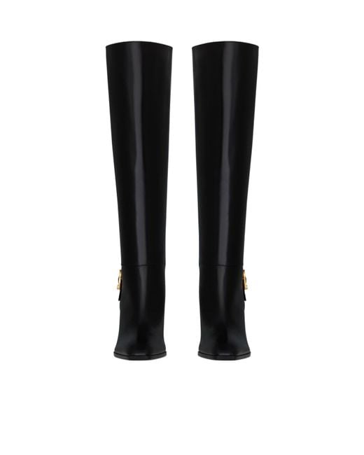 Saint Laurent Black Julia Square Toe Boots