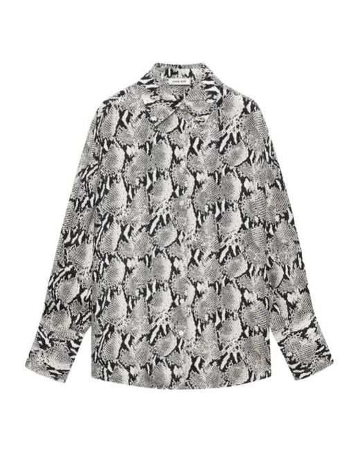 Anine Bing Gray Python Bridget Shirt