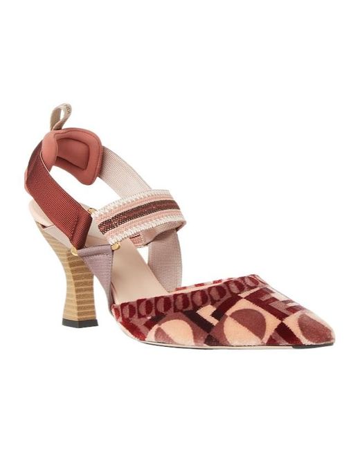 Fendi Pink Colibrì Pointed-Toe Slingback Pumps