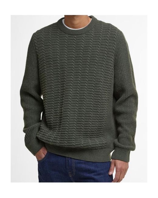 Barbour Green Crew Neck Sweater for men
