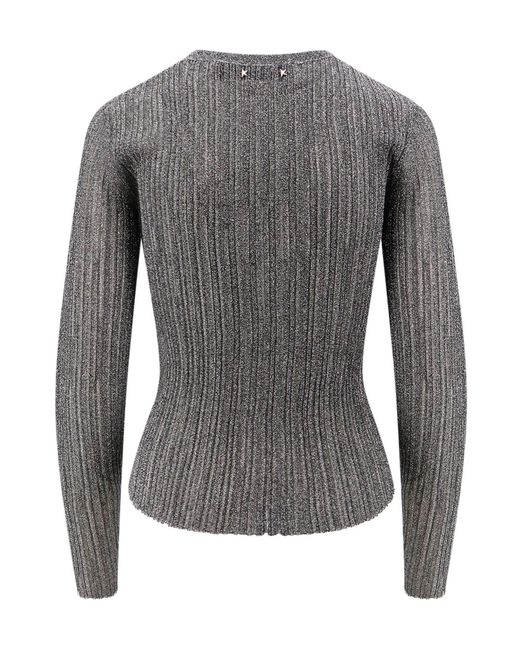 Golden Goose Deluxe Brand Gray V-Neck Lurex Top