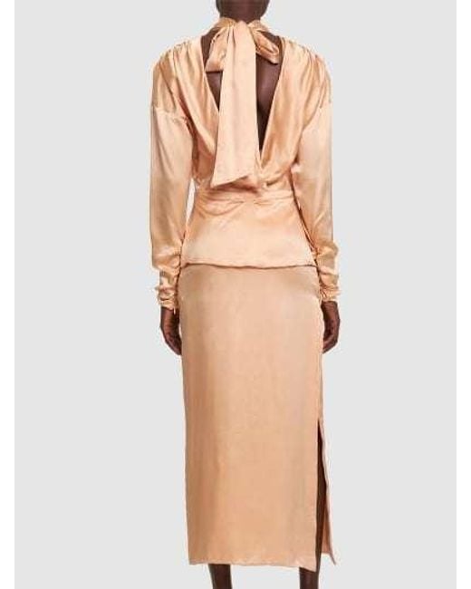 Alessandra Rich Natural Bow-Tie Dress