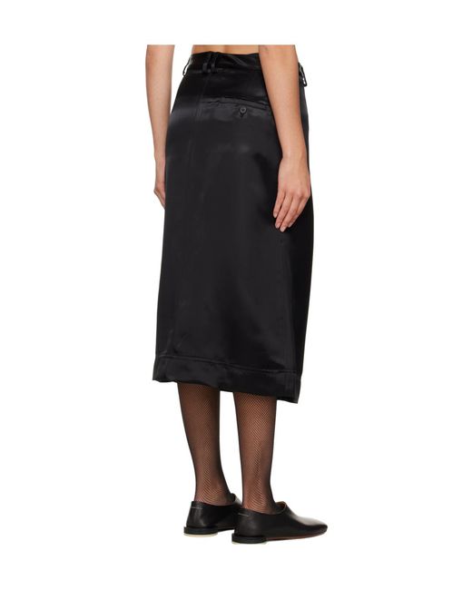 Niccolò Pasqualetti Black Matita Satin Skirt