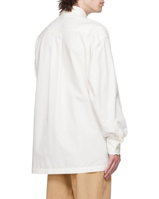 KENZO White Boke Flower Embroidered Buttoned Shirt for men