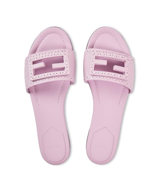 Fendi Pink Breathable Flat-Bottomed Flip-Flops