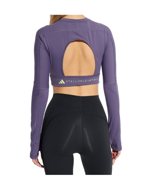 Adidas By Stella McCartney Purple Short Crewneck Training T-Shirt