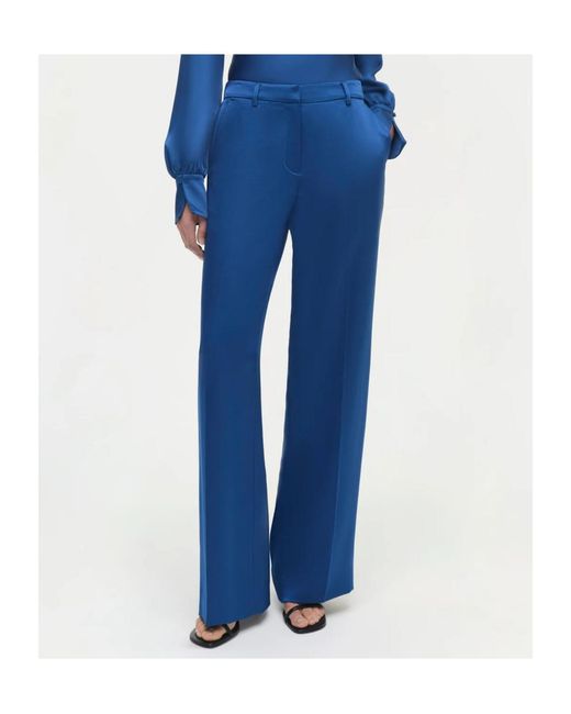 Jonathan Simkhai Blue Wide-Leg Casual Pants