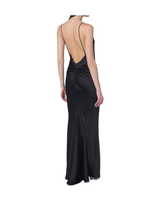 ANDAMANE Blue Ninfea Satin Slip Maxi Dress