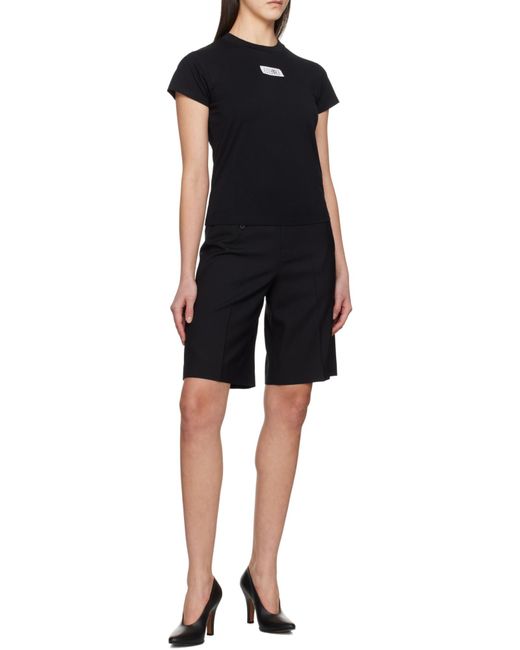 MM6 by Maison Margiela Black Logo Patch Crewneck T-Shirt