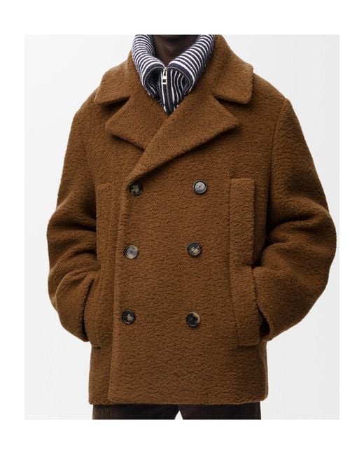Loewe Brown Peacoat for men