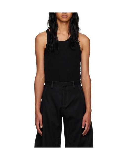 Dion Lee Black Bichrome Cutout-Detail Tank Top for men