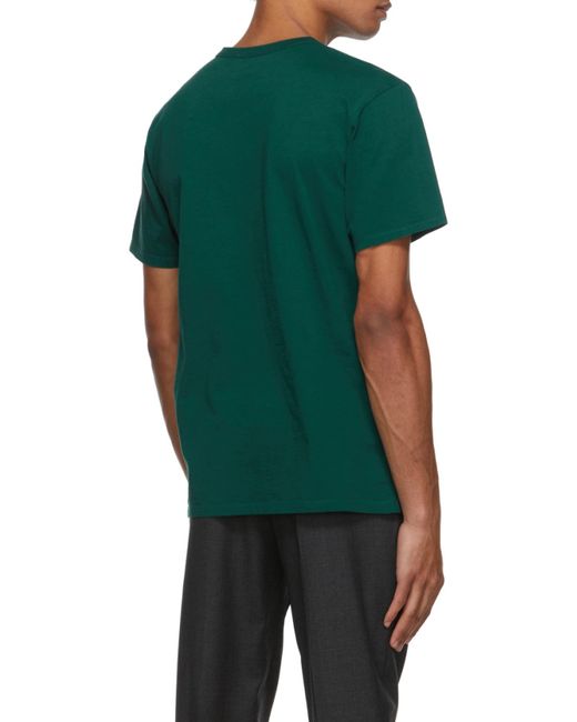 Maison Kitsuné Green Fox Hear-Patch Cotton T-Shirt for men