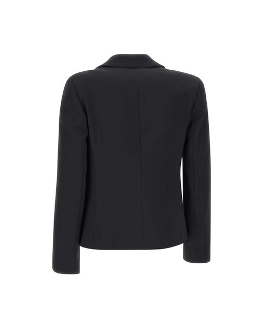 Kaos Black Crepe Blazer Jacket