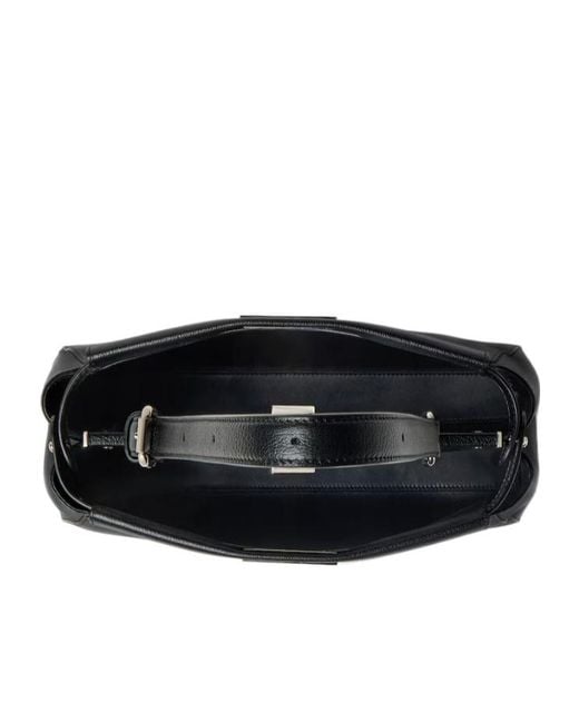 Fendi Black My Peekaboo Medium Leather Bag Embroidered With Mirrors