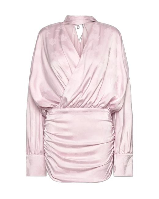 ROTATE BIRGER CHRISTENSEN Pink Floral Detailed Ls Mini Dress