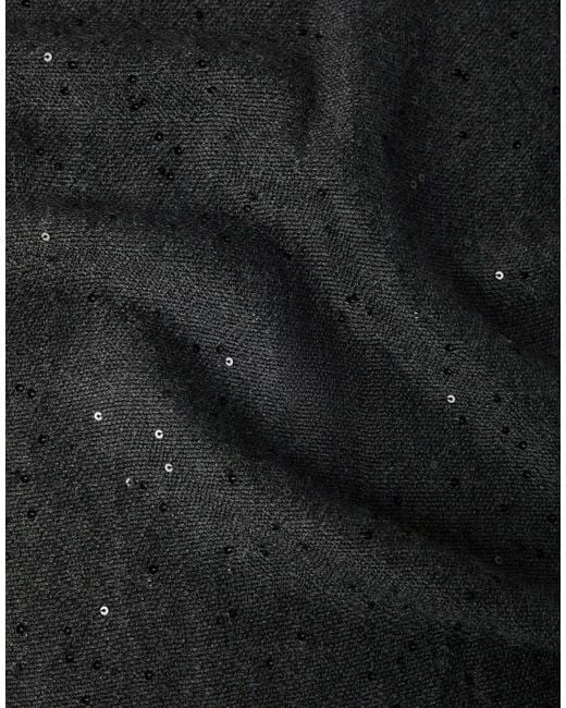 Brunello Cucinelli Black Sequin Embellished Scarf