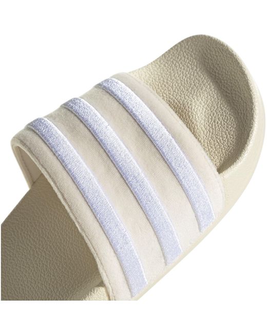 Adidas Originals White Striped Slippers