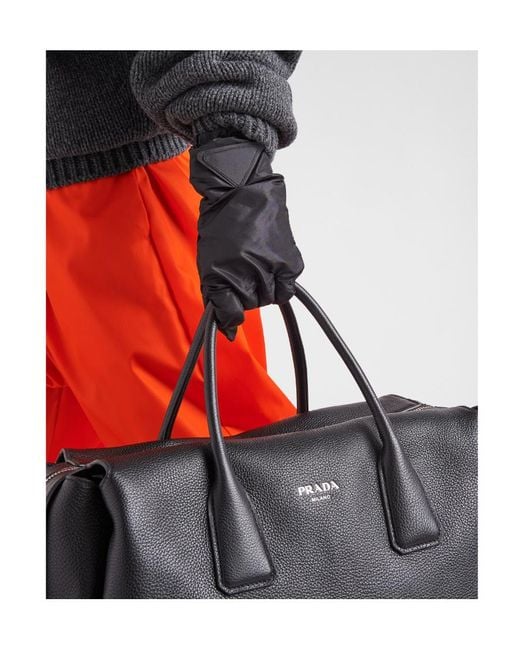 Prada Black Triangle-Patch Slip-On Gloves for men