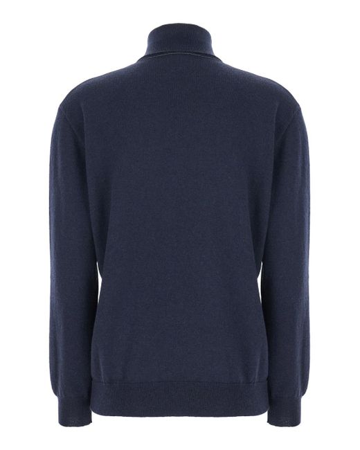 Brunello Cucinelli Blue Long Sleeve Sweater