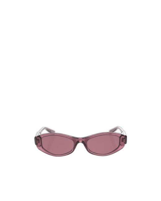 Balenciaga Pink Logo Oval-Frame Sunglasses