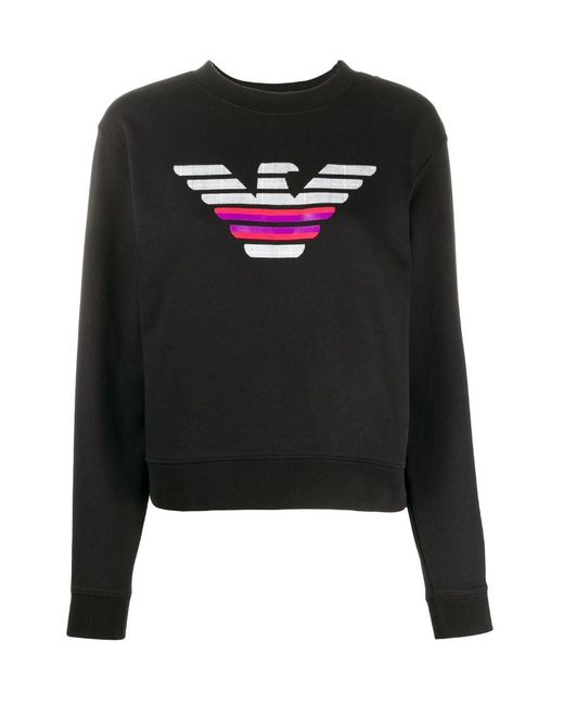 Emporio Armani Black Logo Printed Sweater