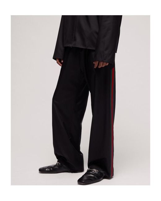 Gucci Black Leisure Pants With Web for men