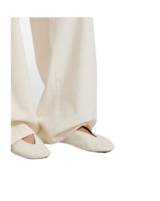 The Row White Ballet Flats
