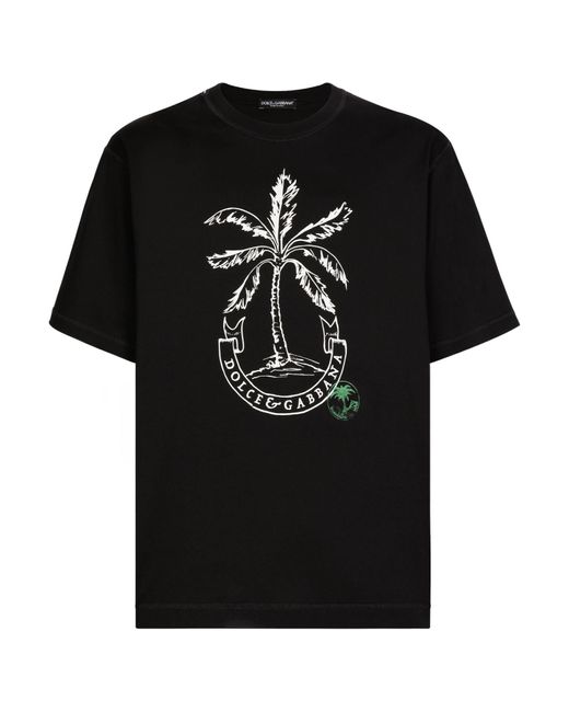 Dolce & Gabbana Black Coin Print Cotton T-shirt for men