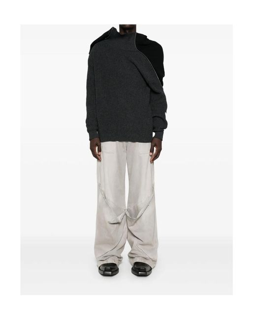 Y. Project Blue Zip Hooded Knitted Jumper for men