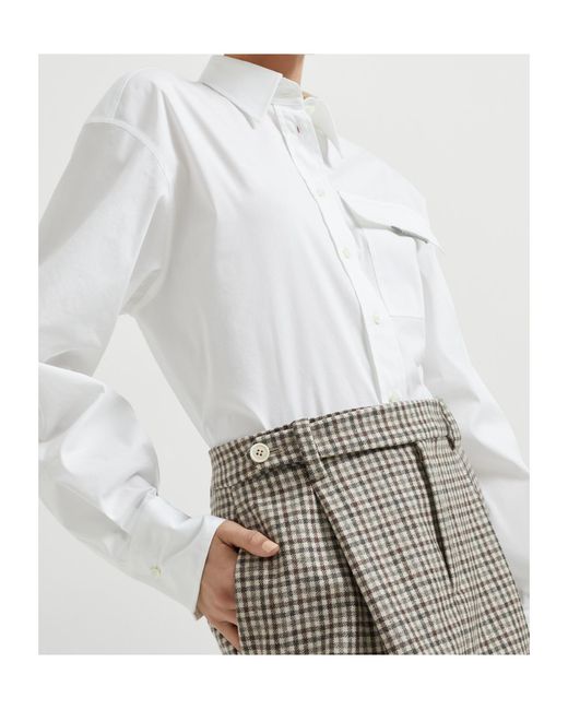 Brunello Cucinelli Gray Checked Mini Skirt