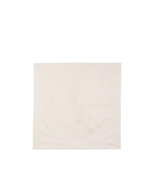 Totême White Embroidered Silk Scarf