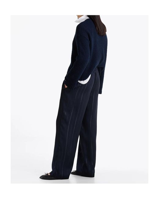 Tommy Hilfiger Blue Loose Fit Metal Striped Pants
