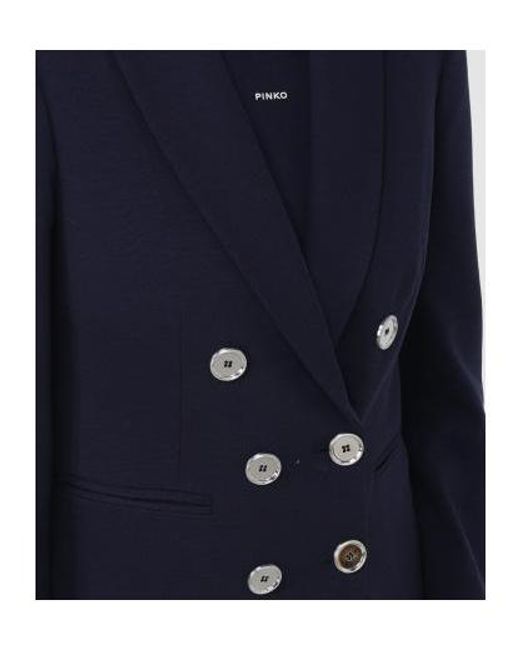 Pinko Blue Full Milano-Knit Blazer