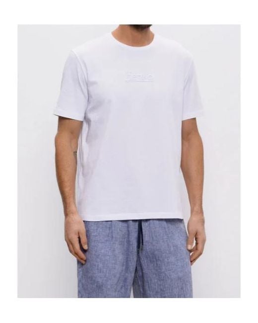 Herno White Logo-Embroidered Crewneck T-Shirt for men