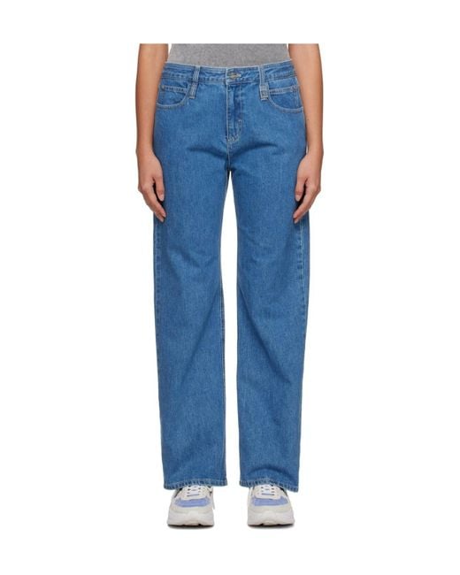 Wooyoungmi Blue Embossed Patch Denim Trousers