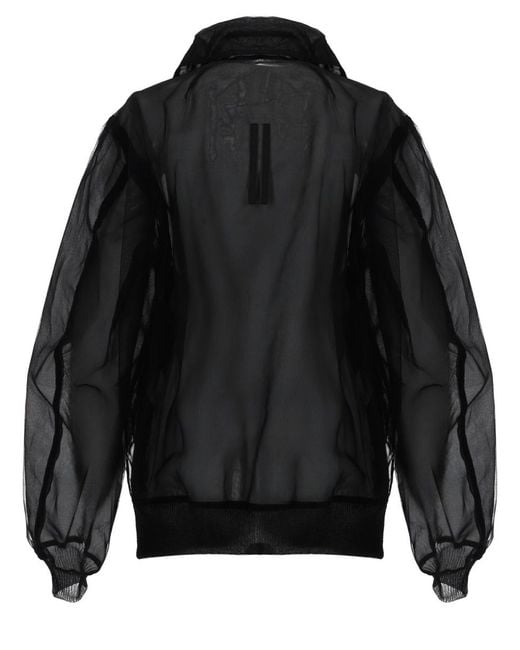 Rick Owens Black Temple Dracucollar Cropped Organza Jacket