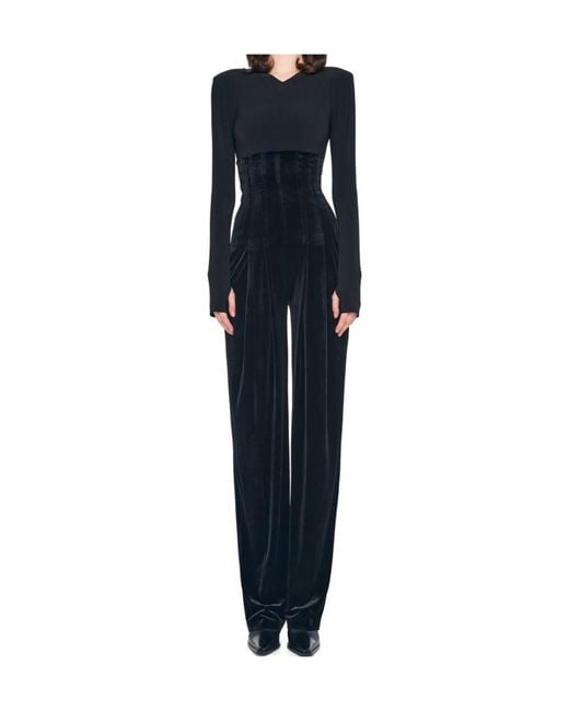 Norma Kamali Black High Waist Tailored Pleat Pant