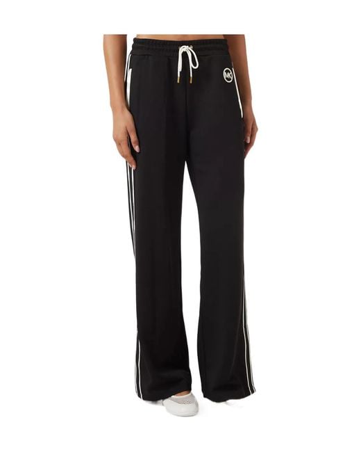 MICHAEL Michael Kors Black Color-Block Trim Sweatpants